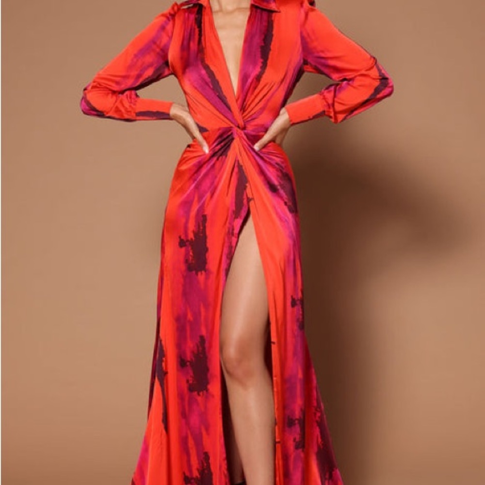NWT Fashion Nova Gabriella Long Sleeve Maxi Dress